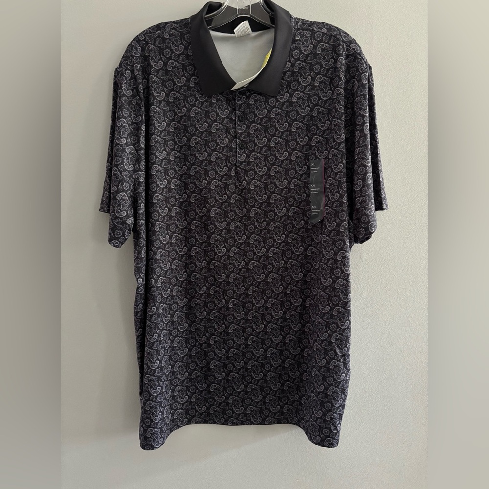 All in Motion Black Patterned Polo Shirt